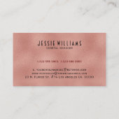 Moderne Roos-goudglassstructuur Visitekaartje (Achterkant)