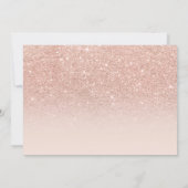 Moderne roos goudglitter blush afstuderen typograf kaart (Achterkant)