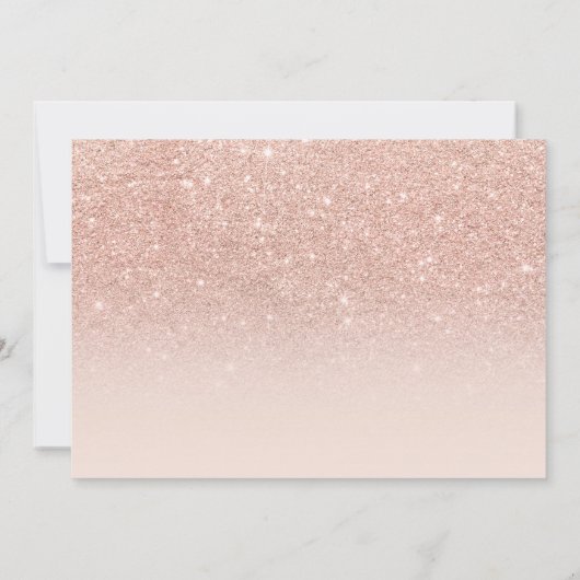 Moderne roos goudglitter blush afstuderen typograf kaart (Achterkant)