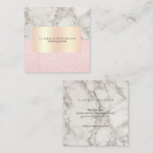 Moderne roos goudglitter en marmer bruiloft planne vierkante visitekaartje (Voorkant / Achterkant)
