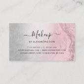 Moderne roos goudglitter en zilvervormer klantenkaartje (Achterkant)