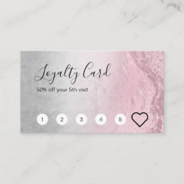 Moderne roos goudglitter en zilvervormer klantenkaartje