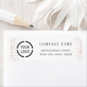 Moderne roos goudglitter logo retournering label (Insitu)