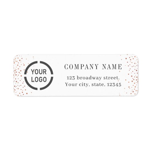 Moderne roos goudglitter logo retournering label (Voorkant)