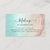 Moderne roos goudglitter make-up artiest afsprakenkaartje (Achterkant)