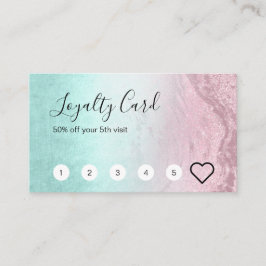 Moderne roos goudglitter & mint make-up artiest klantenkaartje