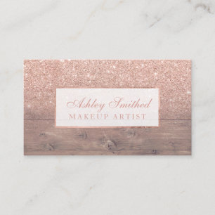 Moderne roos goudglitter ombre make-up visitekaartje