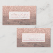 Moderne roos goudglitter ombre make-up visitekaartje (Voorkant / Achterkant)