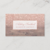 Moderne roos goudglitter ombre make-up visitekaartje (Voorkant)