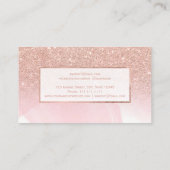 Moderne roos goudglitter roze waterverf make-up visitekaartje (Achterkant)