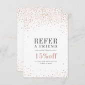 Moderne roos goudglitter-visitekaartje bedankkaart (Voorkant / Achterkant)