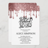 Moderne roos goudkleurige miniatuurfoto-afstuderen kaart (Voorkant / Achterkant)