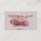 Moderne roos goudmake-up tekenaar visitekaartje (Achterkant)