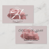 Moderne roos goudmake-up tekenaar visitekaartje (Voorkant / Achterkant)