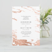 moderne roos goudmarmerwedstrijd kaart (Staand voorkant)