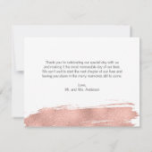 Moderne Roos goudpenseel bruiloft Hartelijk dank Bedankkaart (Achterkant)