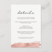 Moderne Roos goudpenseelbruiloft Kaart details (Voorkant)