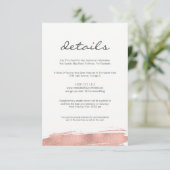 Moderne Roos goudpenseelbruiloft Kaart details (Staand voorkant)