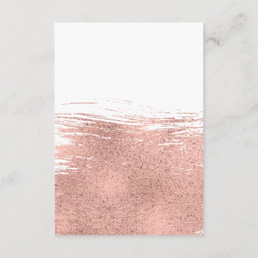 Moderne Roos goudpenseelbruiloft Kaart details (Achterkant)