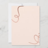 Moderne roos goudroze kalligrafie Oh baby shower Kaart (Achterkant)