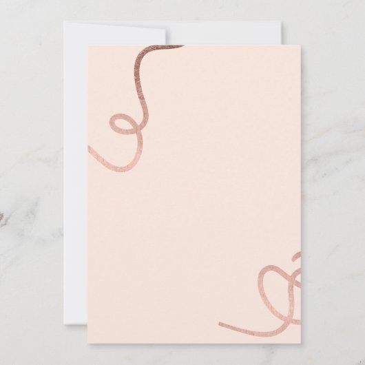 Moderne roos goudroze kalligrafie Oh baby shower Kaart (Achterkant)