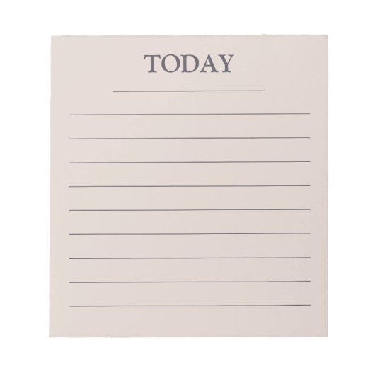 Moderne Roos Grijze lavender VANDAAG om lijst te d Notitieblok (Voorkant)