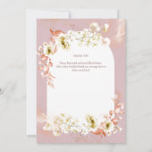 Moderne Roos Koraalbloemen DANK U Bedankkaart (Achterkant)