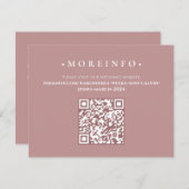 Moderne Roos met een minimalistische QR-code RSVP Informatiekaartje (Voorkant / Achterkant)