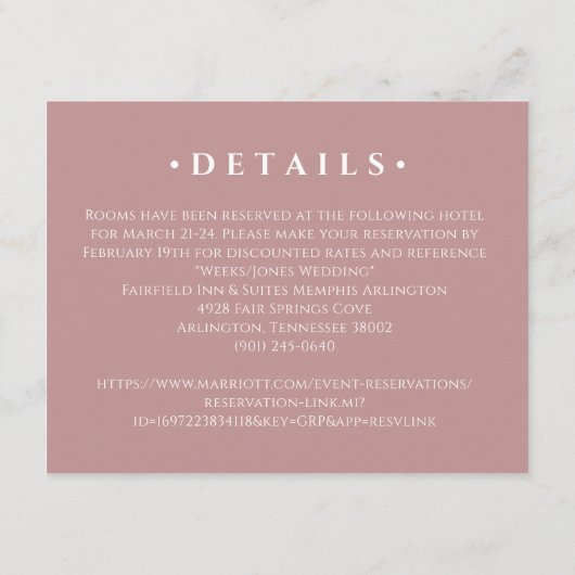 Moderne Roos met een minimalistische QR-code RSVP Informatiekaartje (Achterkant)