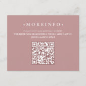 Moderne Roos met een minimalistische QR-code RSVP Informatiekaartje (Voorkant)