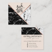 Moderne roos met elegante elutie vierkante visitekaartje (Voorkant / Achterkant)