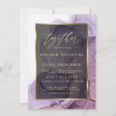 Moderne Roos Plum Paars Alcohol Ink Invitation Kaart (Voorkant)