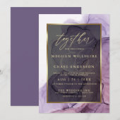 Moderne Roos Plum Paars Alcohol Ink Invitation Kaart (Voorkant / Achterkant)