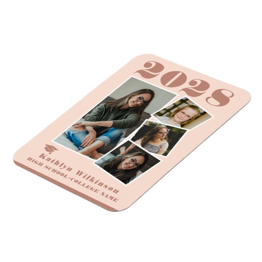 Moderne Roos Roze Afstuderen van het Manuscript Co Magneet (Linkerzijde)