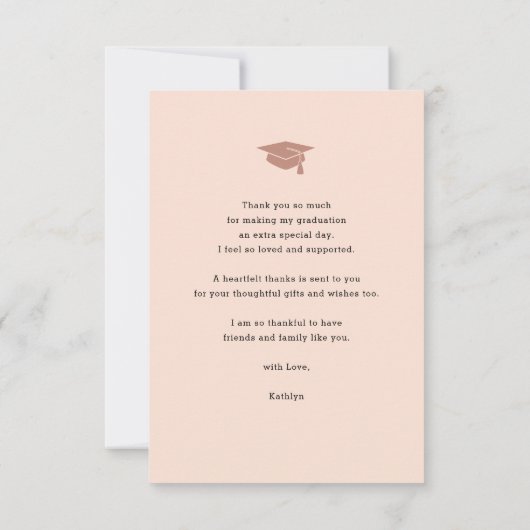 Moderne Roos Roze Arch Foto AFSTUDEERDER Hartelijk Kaart (Achterkant)