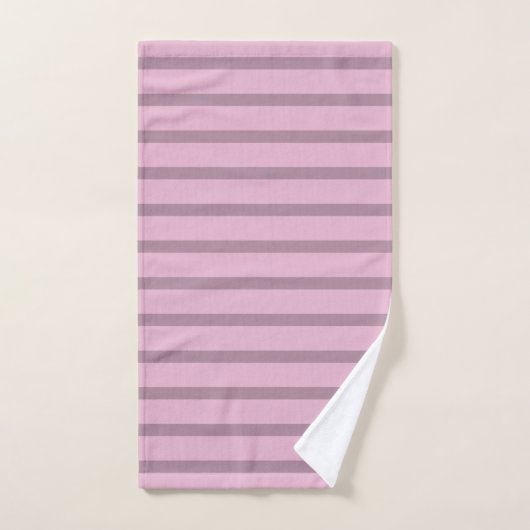 Moderne Roos Roze en Mauve Striped Bad Handdoek (Handdoek)
