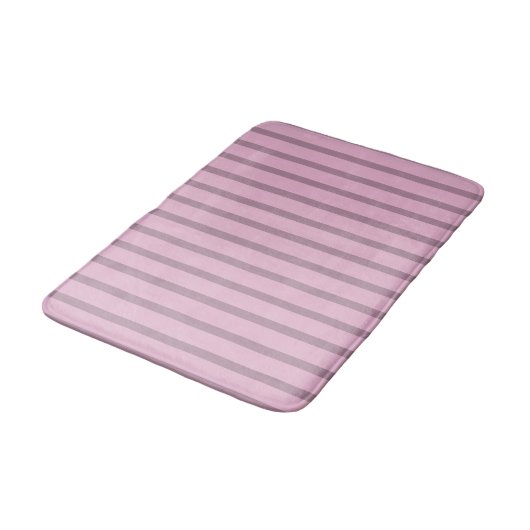 Moderne Roos Roze en Mauve Striped Badmat (Gekanteld)