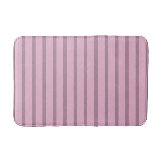 Moderne Roos Roze en Mauve Striped Badmat (Voorkant)
