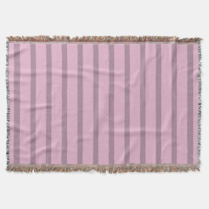 Moderne Roos Roze en Mauve Striped Deken