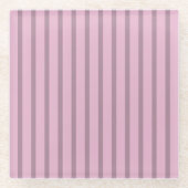Moderne Roos Roze en Mauve Striped Glazen Onderzetter (Voorkant)