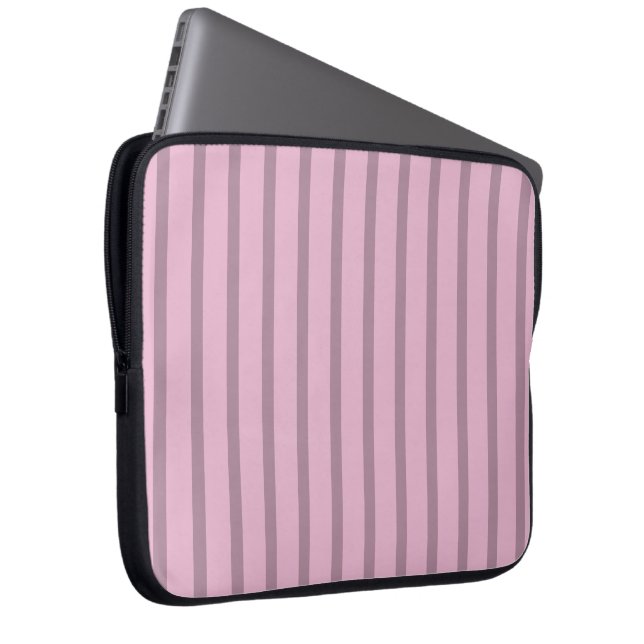 Moderne Roos roze en move strip laptophoes Laptop Sleeve (Voorkant Rechts)