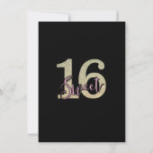 Moderne Roos roze glitter Sparkle Sweet 16 Kaart (Achterkant)