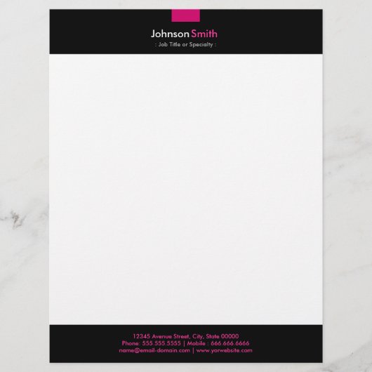 Moderne Roos roze kleuren persoonlijke artikelen Custom Briefhoofd (Voorkant)