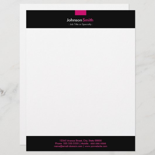 Moderne Roos roze kleuren persoonlijke artikelen Custom Briefhoofd (Voorkant / Achterkant)