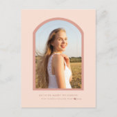 Moderne Roos roze pleister - minimalistisch fotoAf Aankondigingskaart (Voorkant)