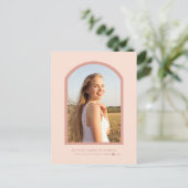 Moderne Roos roze pleister - minimalistisch fotoAf Aankondigingskaart (Staand voorkant)