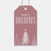 Moderne Roos roze Prettige feestdagen Gift Labels Cadeaulabel (Voorkant)