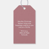 Moderne Roos roze Prettige feestdagen Gift Labels Cadeaulabel (Achterkant)