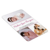 Moderne Roos Roze Script Baby Girl Foto's Magneet (Rechterzijde)