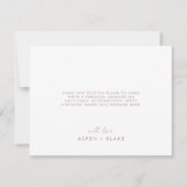 Moderne Roos Script 3 Fotosjabloon Dank u kaart (Achterkant)